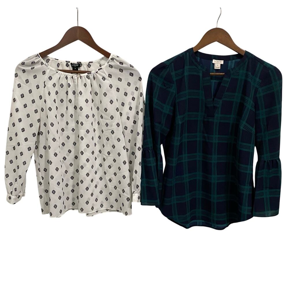 J. Crew Blouses Lot of 2 Women Size XS Long Sleeve Light Weight - Picture 1 of 10